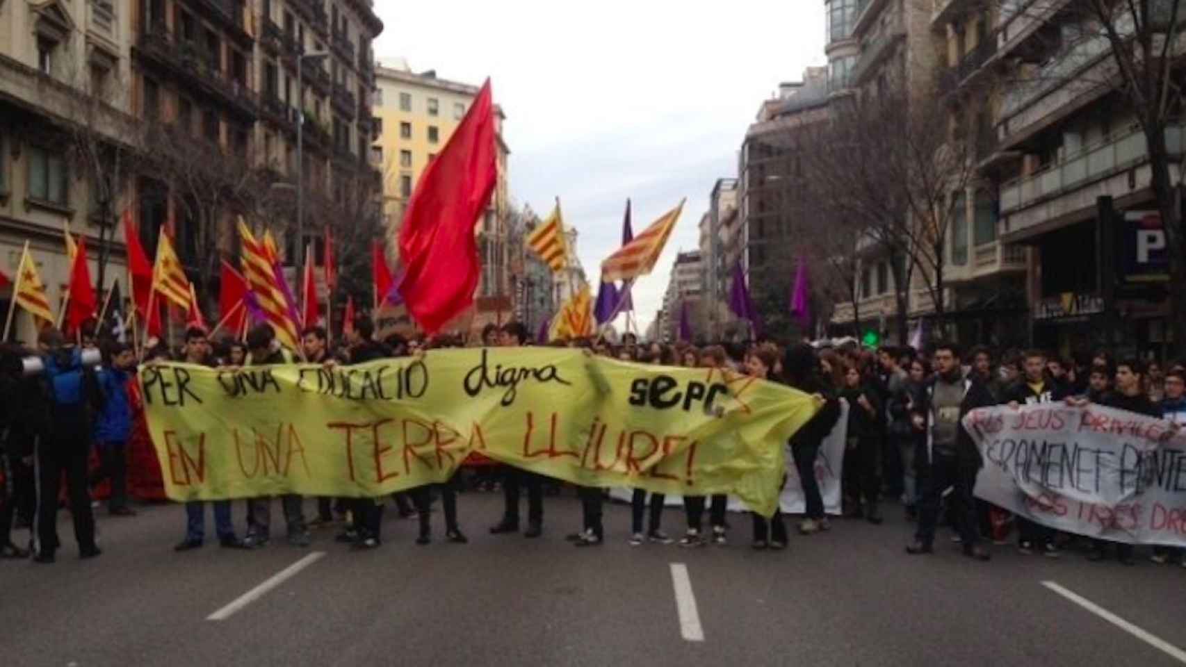 Imagen de archivo de una manifestación estudiantil con la participación del SEPC / EUROPA PRESS