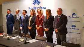 Canadell, Relat, Aragonès, Colau, Chacón, Marín y Serrallonga en Fira de Barcelona / EP