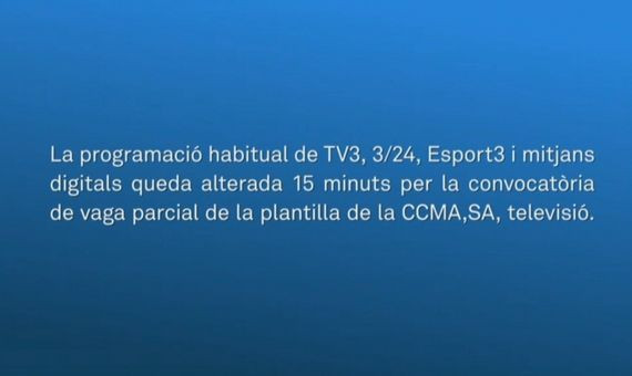 Así se ven los canales de Televisió de Catalunya durante uno de los parones / COMITÈ D'EMPRESA TV3