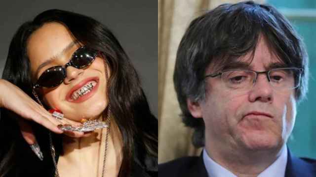 Rosalía y Puigdemont en un collage realizado por BMagazine / EUROPA PRESS