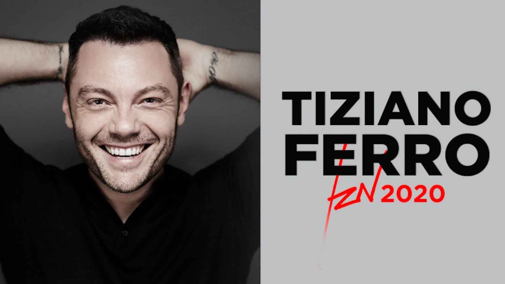 Cartel promocional de la nueva gira de Tiziano Ferro, que llega a Barcelona el próximo 13 de diciembre