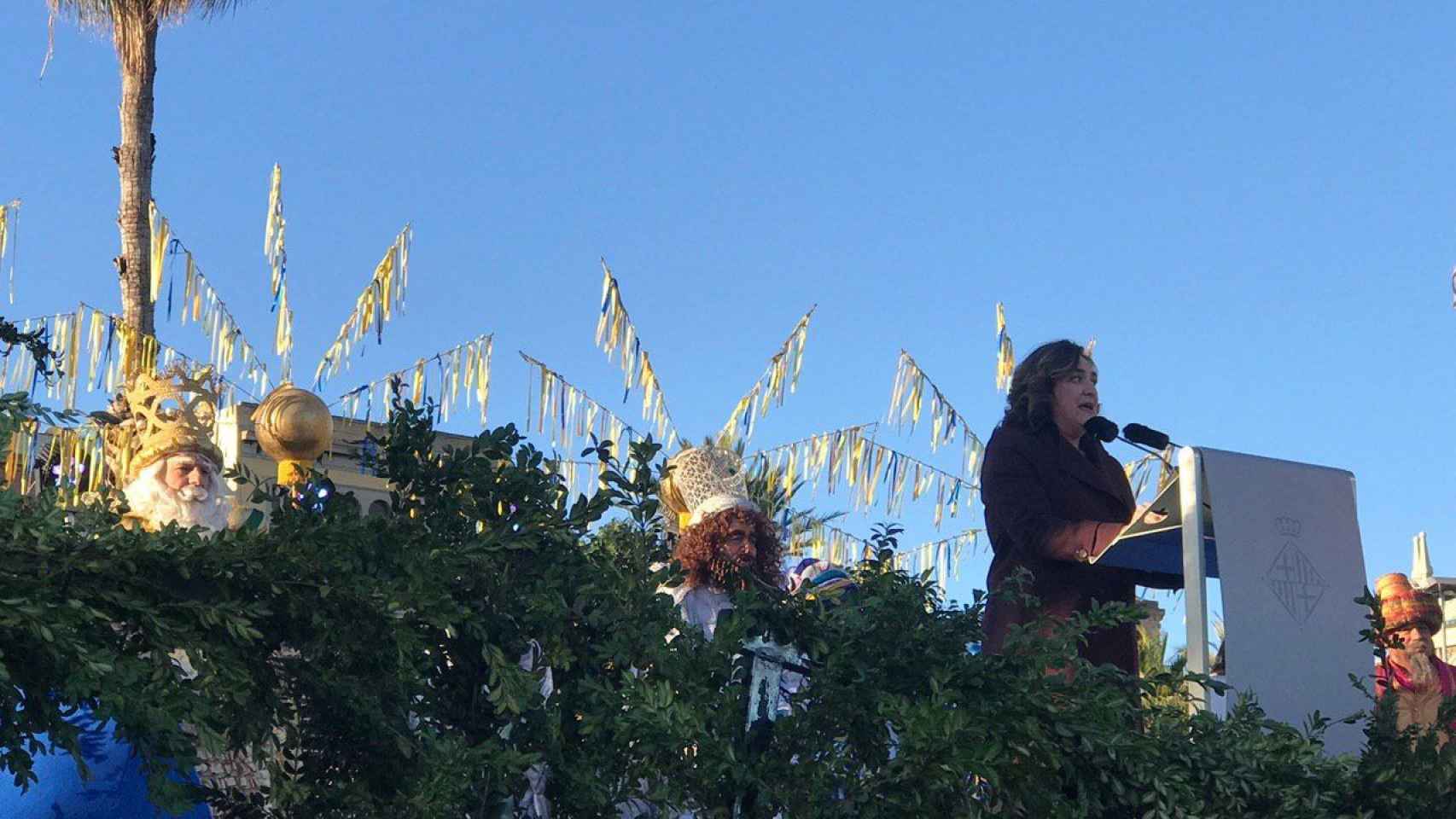 Ada Colau, en un momento de su discurso para dar la bienvenida a sus Majestades los Reyes Magos / TWITTER BARCELONA CULTURA