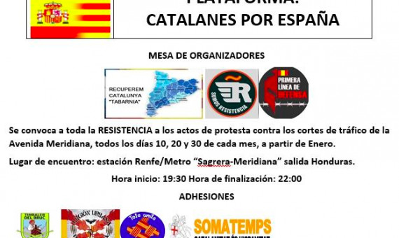 Cartel de la protesta de 'Catalanes por España'