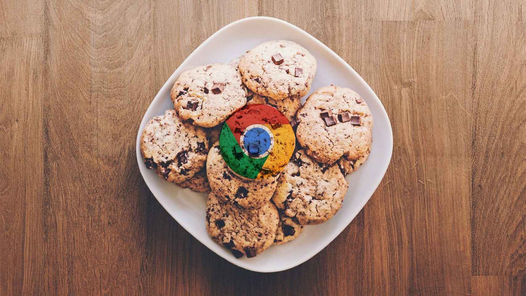 Galletas (cookies) con el símbolo de Google Chrome en una imagen de recurso / ARCHIVO