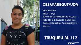 Información sobre Consuelo, la niña de 13 años desaparecida en el Masnou (Barcelona) / MOSSOS D'ESQUADRA vía TWITTER