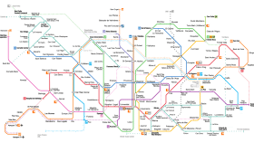 Mapa de las líneas de metro de Barcelona
