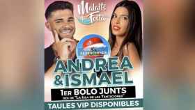 Flyer de la discoteca Malalts de Festa a la que irán Andrea e Ismael de 'La isla de las tentaciones' como invitados