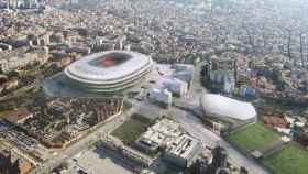 Imagen virtual del futuro Espai Barça, con el nuevo Camp Nou y el nuevo Palau Blaugrana / FCB