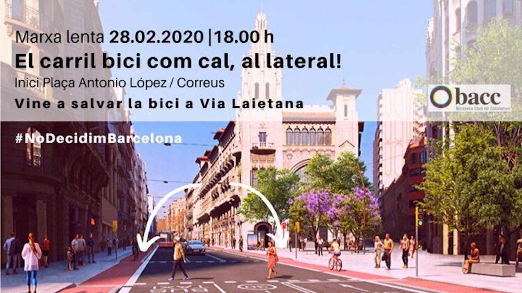 Cartel de la protesta ciclista en Via Laietana / BACC
