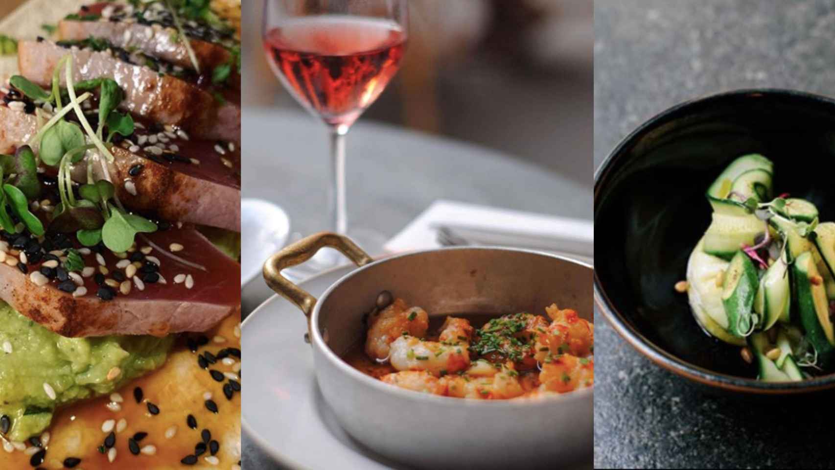 Collage con tres platos de los mejores menús diarios de la Rambla / BMAGAZINE