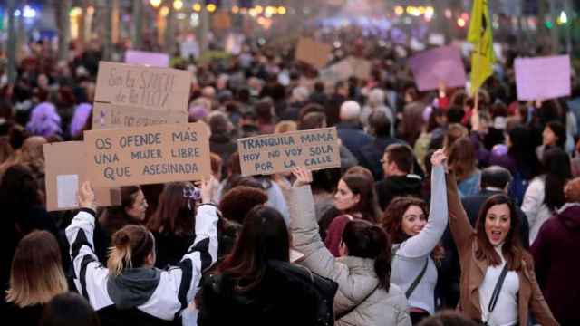 Vista de la marcha feminista celebrada el 8M en Barcelona en 2018, con motivo del Día Internacional de la Mujer / EFE