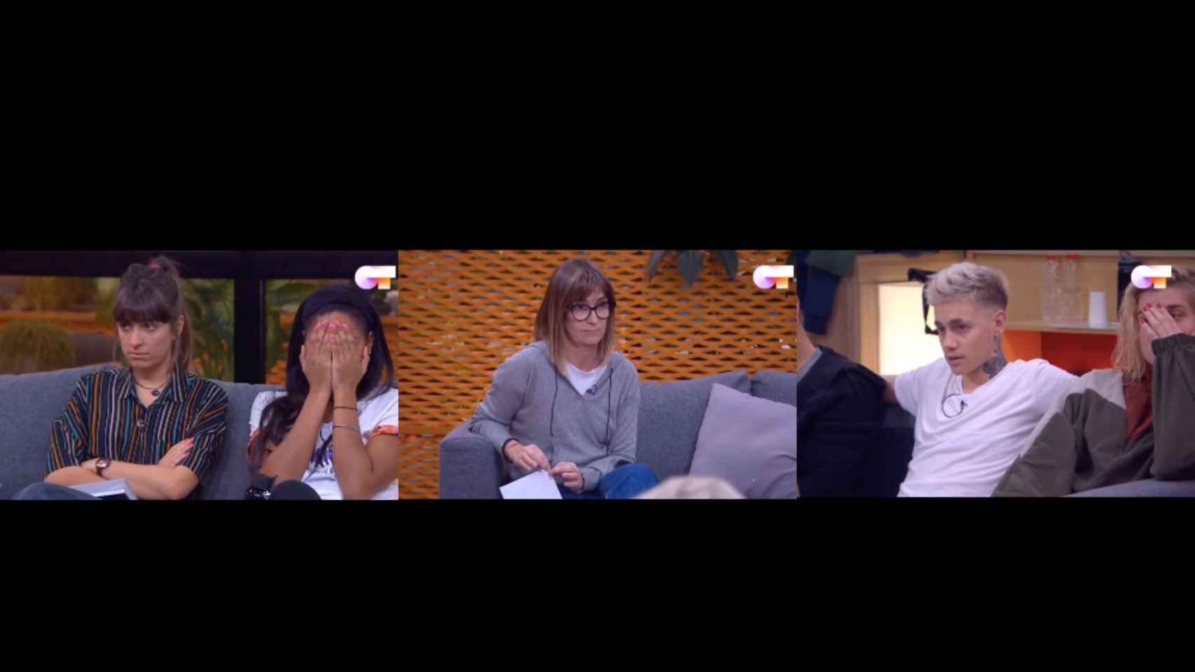 Capturas de pantalla del vídeo en el que Noemí Galera comunica a los concursantes de Operación Triunfo el cierre de la Academia y la suspensión del programa / RTVE