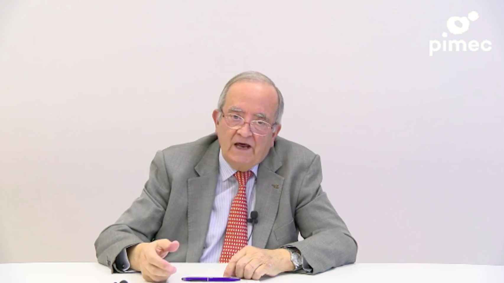 Imagen del presidente de Pimec, Josep Gonzàlez, este lunes en una rueda de prensa virtual / PIMEC