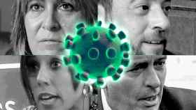 Núria Marín (L'Hospitalet), Álex Pastor (Badalona), Marta Farrés (Sabadell) y Joan Callau (Sant Adrià del Besos), cuatro alcaldes que han cambiado sus rutinas de trabajo por el coronavirus