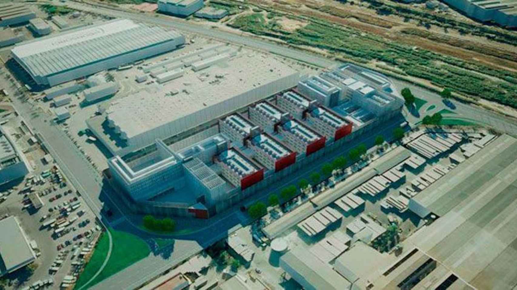 Imagen en 3D de la cárcel que se construirá en la Zona Franca, después de que el Ayuntamiento haya cedido los terrenos / GENERALITAT DE CATALUÑA