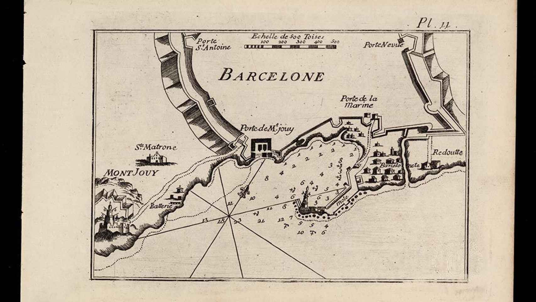 Uno de los mapas antiguos: Puerto de Barcelona en 1804 / INSTITUT CARTOGRAFIC I GEOLOGIC DE CATALUNYA