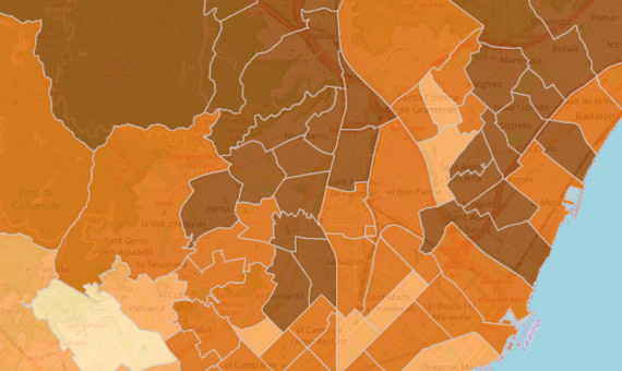 Captura de pantalla de la zona de Nou Barris en el mapa interactivo / GENERALITAT
