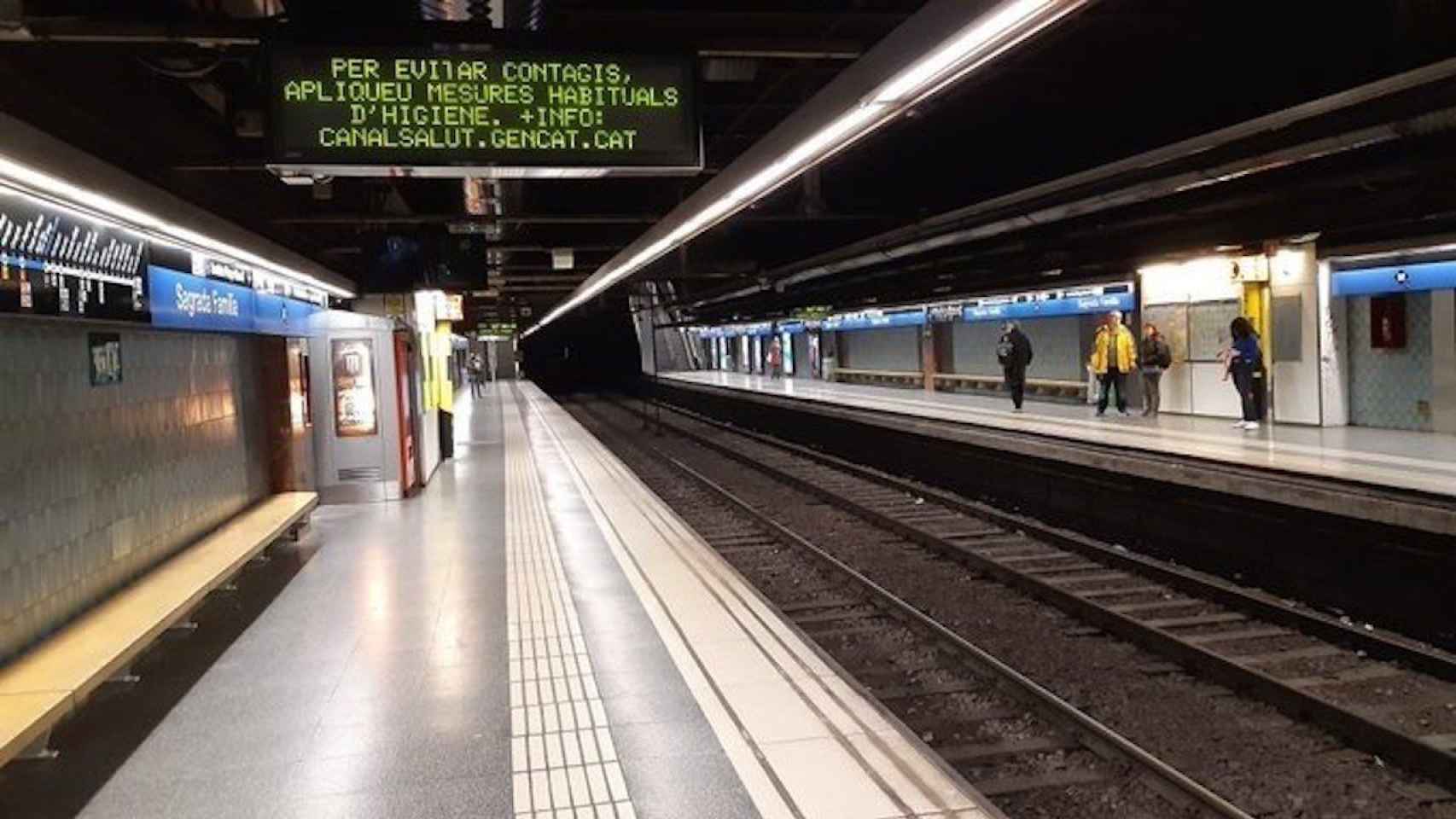 La estación de metro de Sagrada Família, casi vacía / TMB