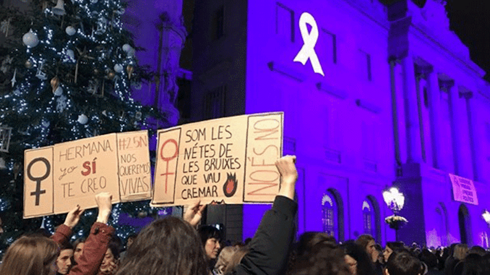 Manifestación contra la violencia machista en Barcelona / EUROPA PRESS