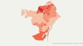 Mapa de barrios afectados por el coronavirus en Barcelona / METRÓPOLI ABIERTA