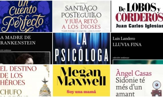 Fotomontaje de las portadas de algunos de los libros de ficción que serán 'top ventas' en Sant Jordi / BMAGAZINE