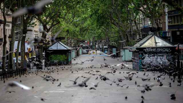 La Rambla Catalunya completamente vacía