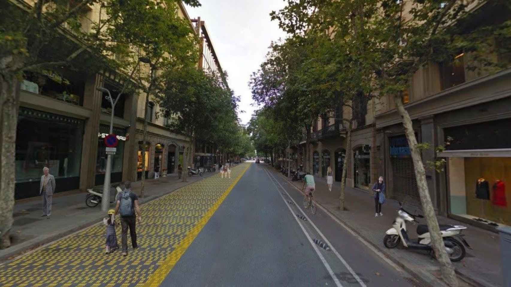 Simulación de la pacificación de la calle de Consell de Cent, sin coches / AYUNTAMIENTO DE BARCELONA