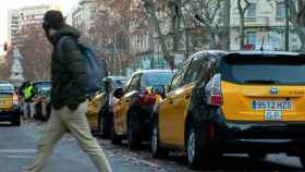 Taxis en la Gran Via, durante una huelga / EFE