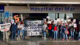 Protesta a las puertas del Hospital del Mar el pasado 6 de mayo / CGT