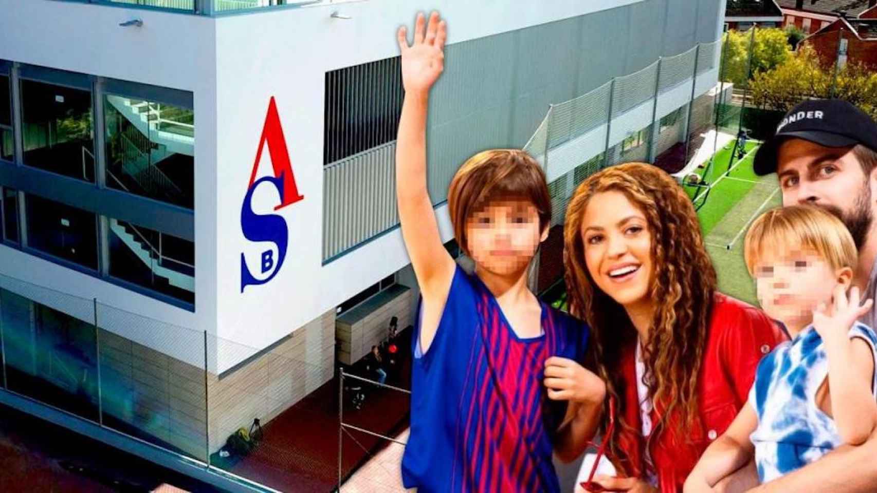El American School of Barcelona (ABS) junto a Shakira y Gerard Piqué con sus hijos, Sasha y Milan / CG