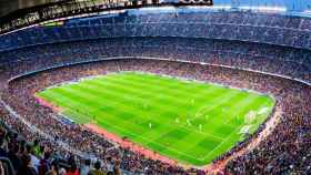 Imagen del Camp Nou con lleno a rebosar