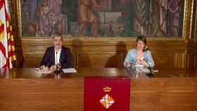 Jaume Collboni y Janet Sanz, en la rueda de prensa telemática de este miércoles / BETEVÉ