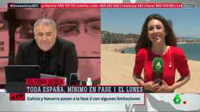 Captura de pantalla del momento en el que se produjo la 'fake news' sobre la Barceloneta en el programa de la Sexta 'Al rojo vivo' / ATRESMEDIA