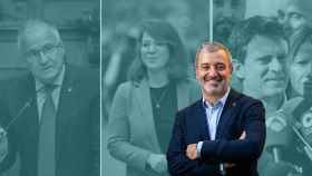 Jaume Collboni, primer teniente de alcalde de Barcelona, con Janet Sanz, Manuel Valls y Josep Bou / MA