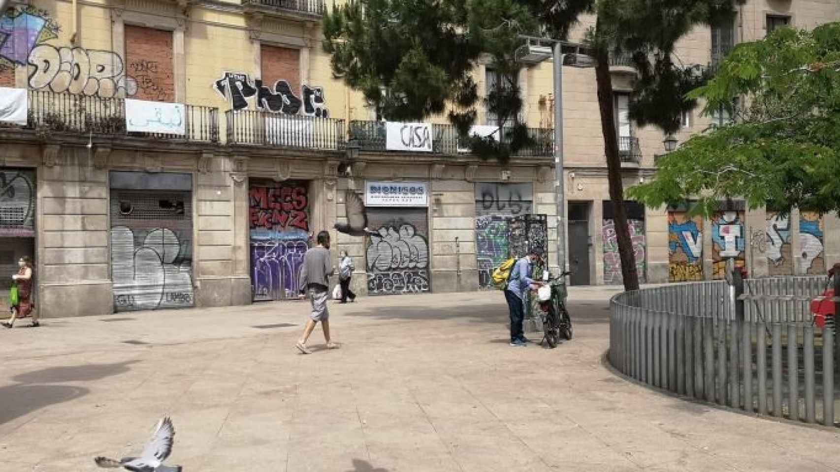 Plaza George Orwell de Barcelona, en una imagen tomada el 25 de mayo / METRÓPOLI ABIERTA