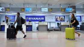Mostrador de la compañía Ryanair en un aeropuerto español