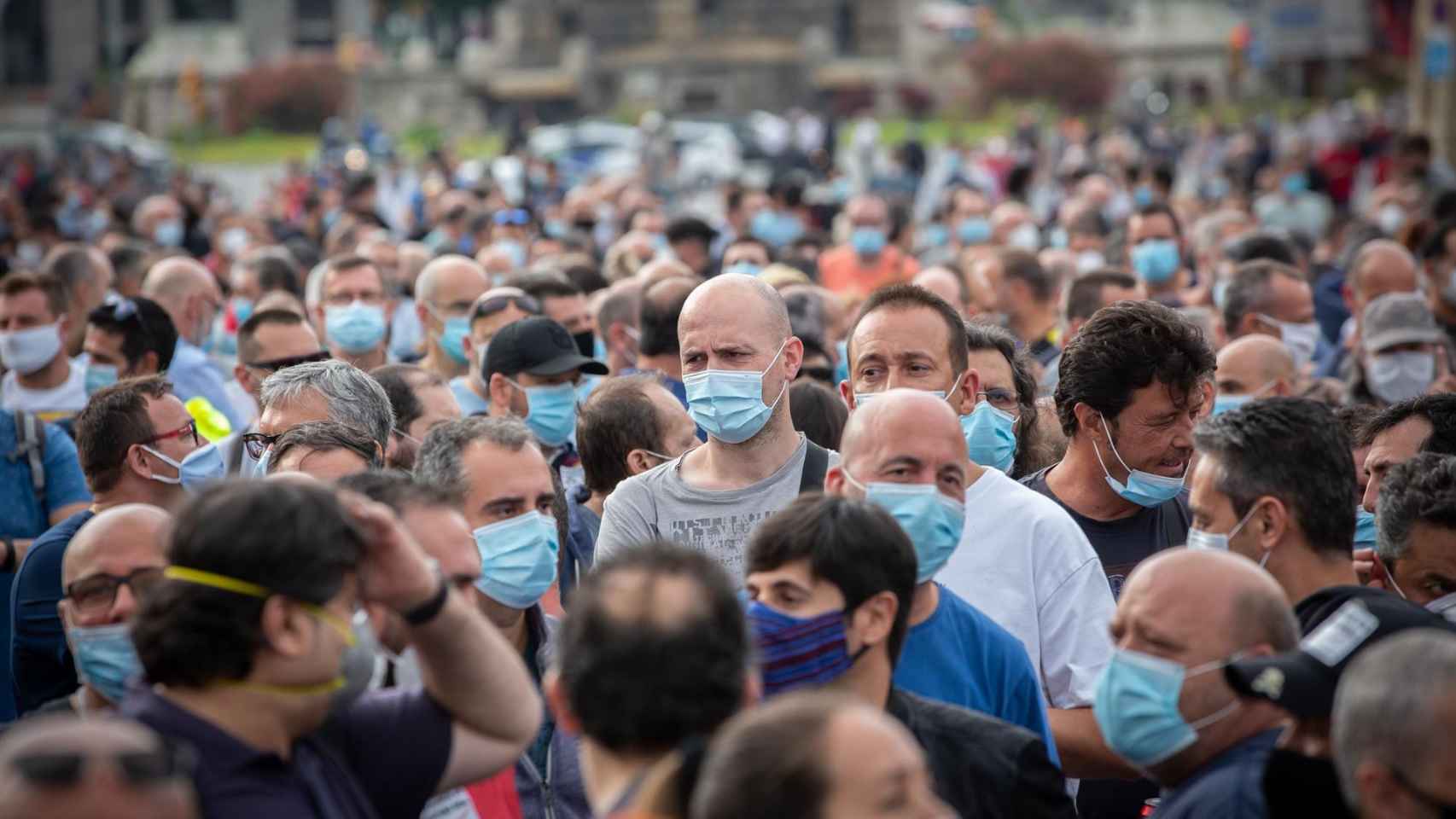 Trabajadores de Nissan durante la manifestación / EUROPA PRESS