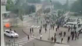 Captura de pantalla de los enfrentamientos entre argelinos y chechenos en Dijon, Francia