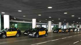 Taxistas en el Aeropuerto de Barcelona-El Prat / PABLO ALEGRE