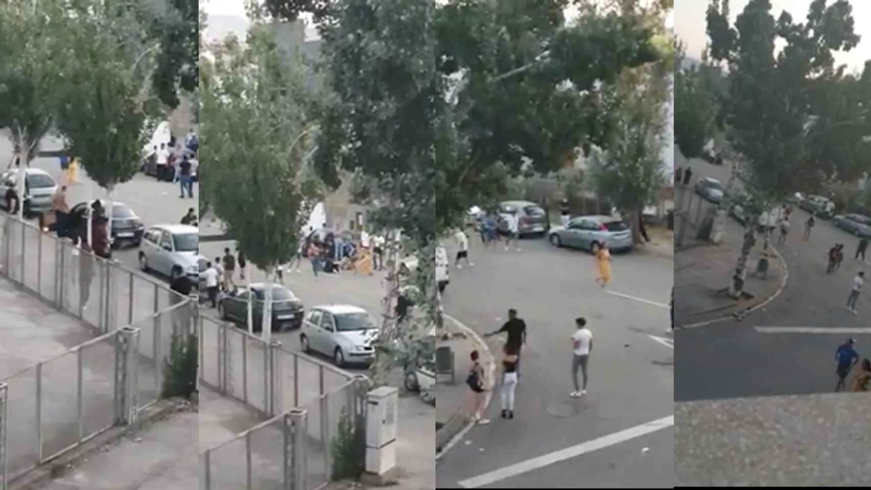 Fotogramas del vídeo donde se observa el apuñalamiento a Kristen a la salida de la discoteca Capitolio de Cornellà / MA