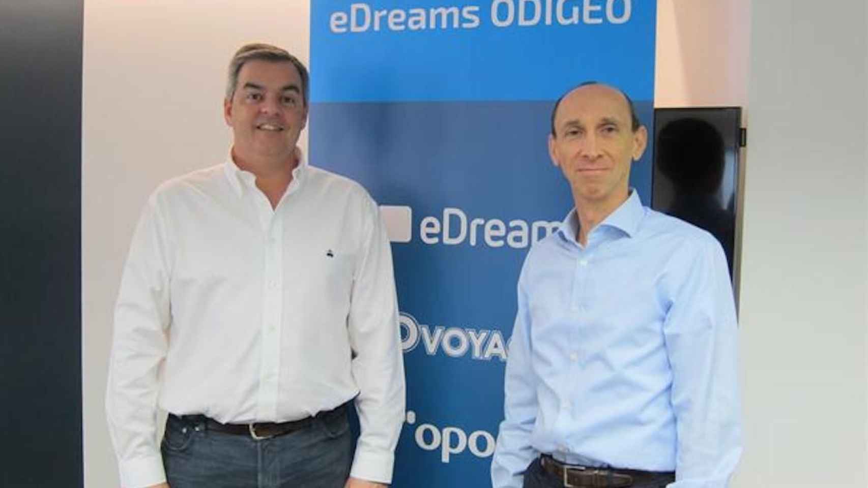 David Elizaga, CFO de eDreams, y Dana Dunne, consejero delegado de eDreams / EP - DAVID ZORRAKINO
