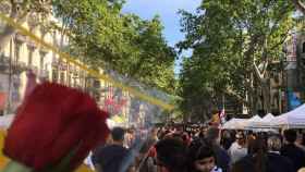 Fiesta de Sant Jordi en Barcelona, en 2017 / ARCHIVO - AV