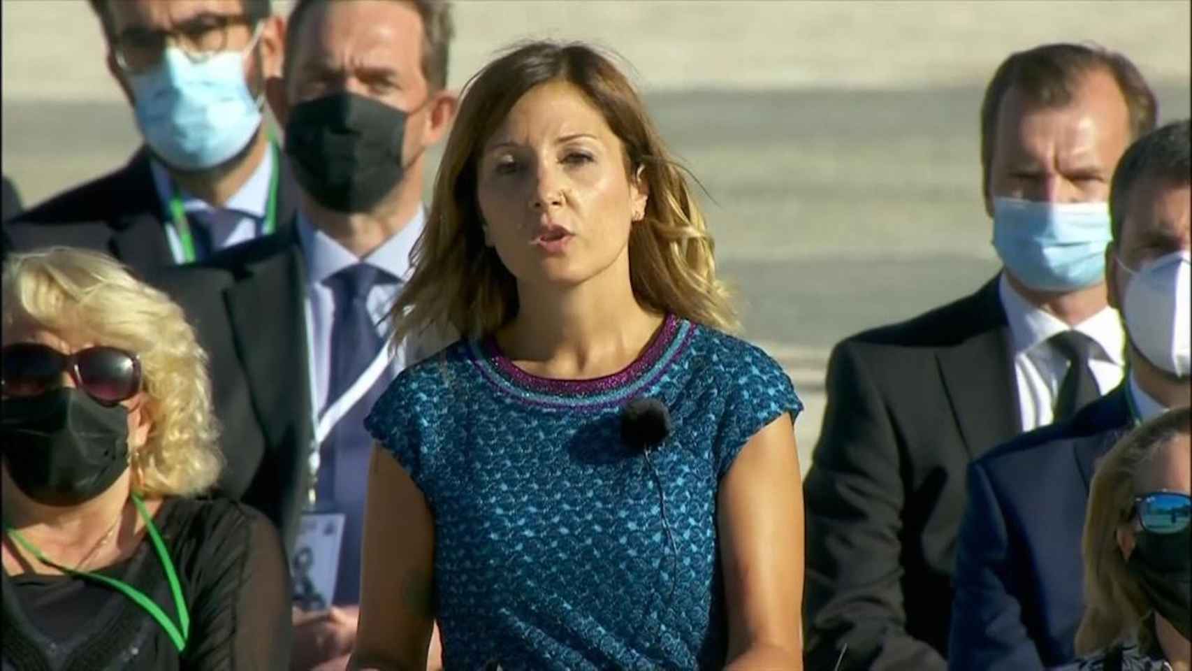 La enfermera Aroa López, en el acto de homenaje a las víctimas en Madrid / EUROPA PRESS