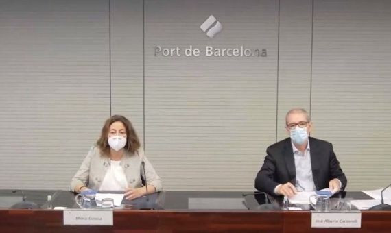 La presidenta del Port de Barcelona, Mercè Conesa, y el director general, Alberto Carbonell / EUROPA PRESS
