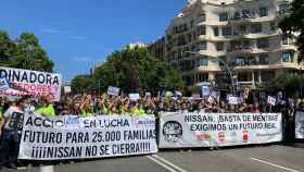 Protesta de los sindicatos de Nissan en el paseo de Gràcia de Barcelona / CCOO NISSAN