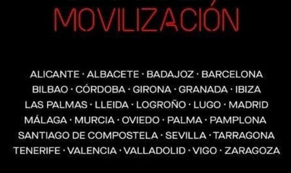 Ciudades españolas donde se llevarán a cabo las movilizaciones / ALERTA ROJA 
