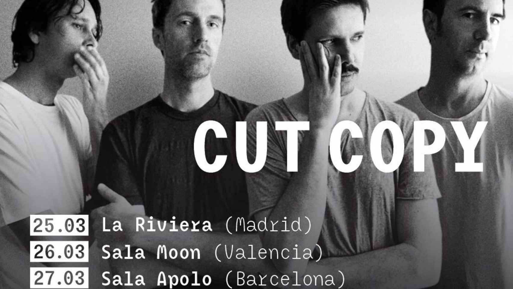 Cartel promocional de Cut Copy para sus tres conciertos en España / VIDA FESTIVAL