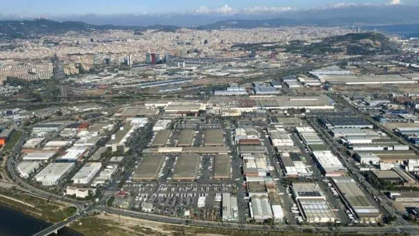 Imagen aérea del recinto de Mercabarna