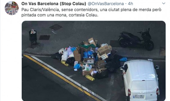 Captura de pantalla de la denuncia en redes sociales / On Vas Barcelona - Twitter