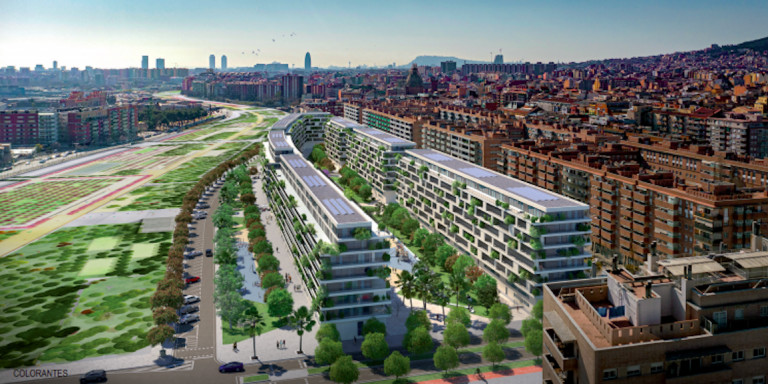 Maqueta del espacio verde que se ganará con el cubrimiento de las vías / BARCELONA SAGRERA ALTA VELOCIDAD